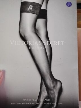 Victoria's Secret Purple Thigh High Hosiery with Logo Band